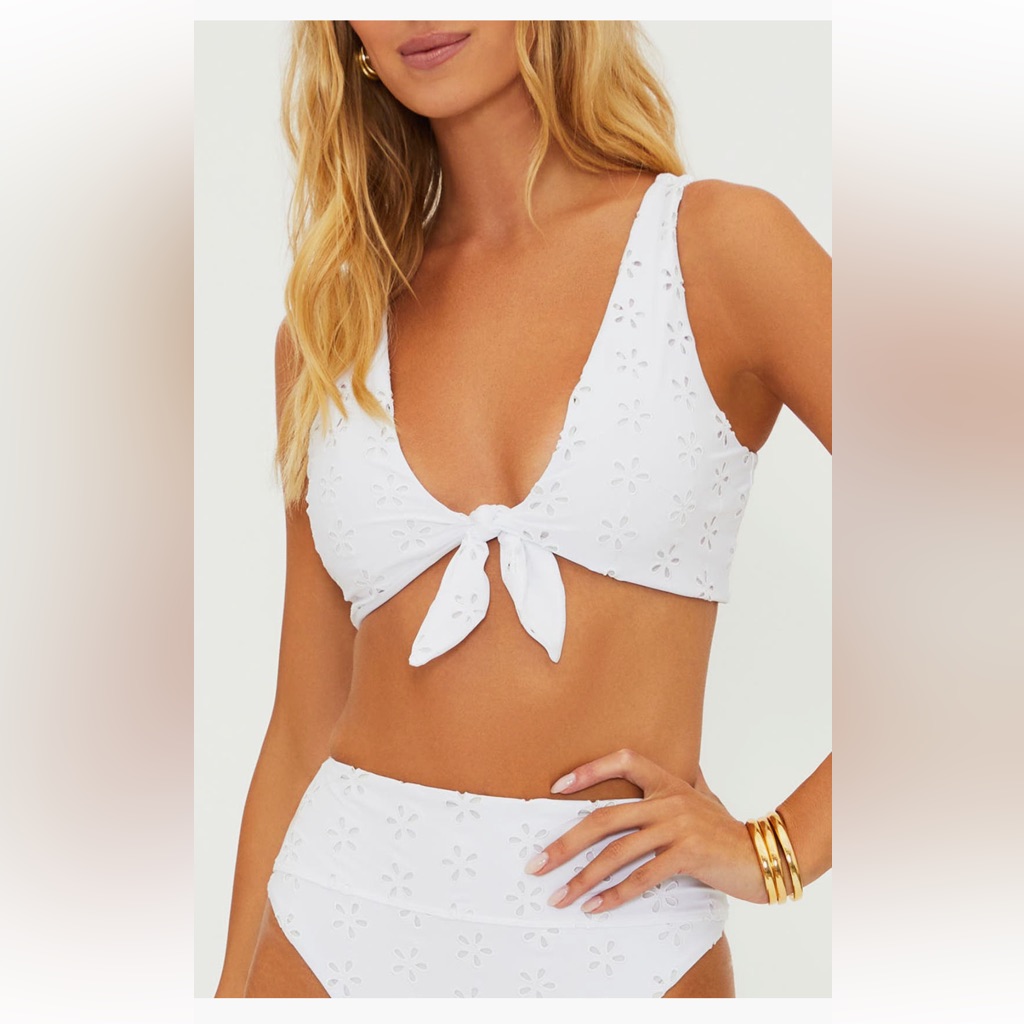 Beach Riot New Dallas Front Tie Bikini Set M